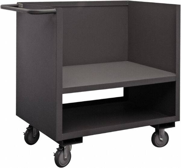 Durham - 1,200 Lb Capacity, 1 Shelf, 3-Sided Steel Truck - 24" Long x 48" Wide x 40" High, Phenolic Wheels - Americas Tooling