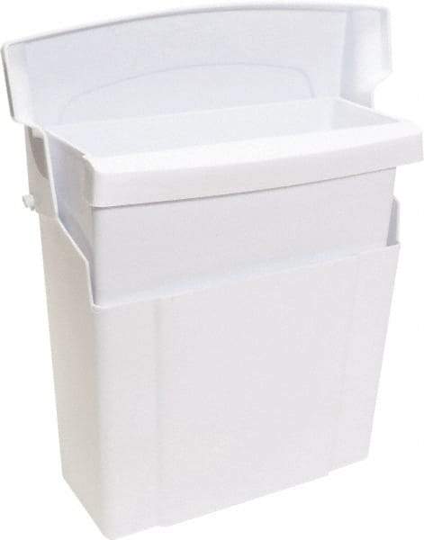 O-Cedar - Plastic Feminine Hygiene Product Receptacle - Surface Mount, 12" High x 5" Wide x 10" Deep, White - Americas Tooling