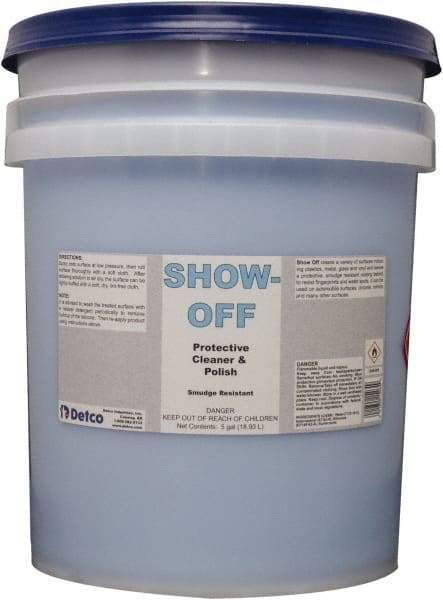 Detco - 5 Gal Pail Unscented Glass Cleaner - Use on Glass, Plastic Surfaces - Americas Tooling