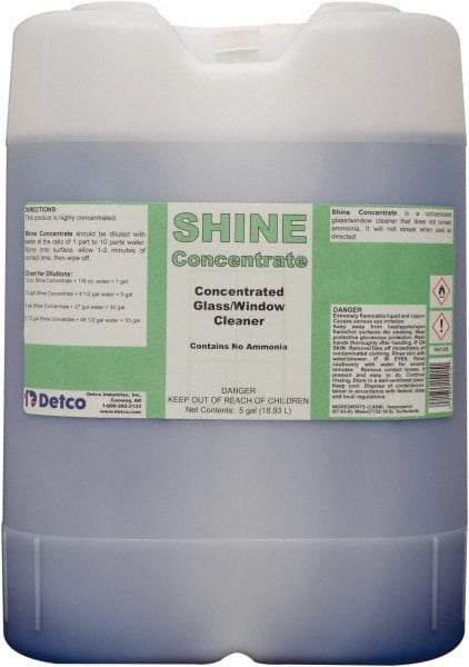 Detco - 5 Gal Drum Unscented Glass Cleaner - Concentrated, Use on Glass - Americas Tooling