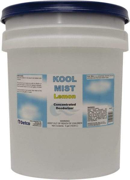 Detco - 5 Gal Pail Deodorizer - Liquid, Lemon Scent, Concentrated, Environmentally Safe - Americas Tooling