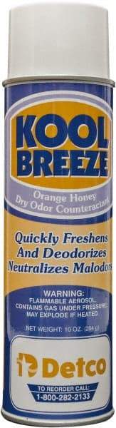 Detco - 20 oz Aerosol Can Deodorizer - Aerosol, Orange-Honey Scent, Environmentally Safe - Americas Tooling