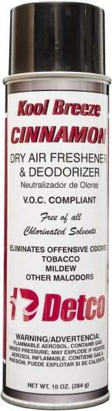 Detco - 20 oz Aerosol Can Deodorizer - Aerosol, Cinnamon Scent, Environmentally Safe - Americas Tooling