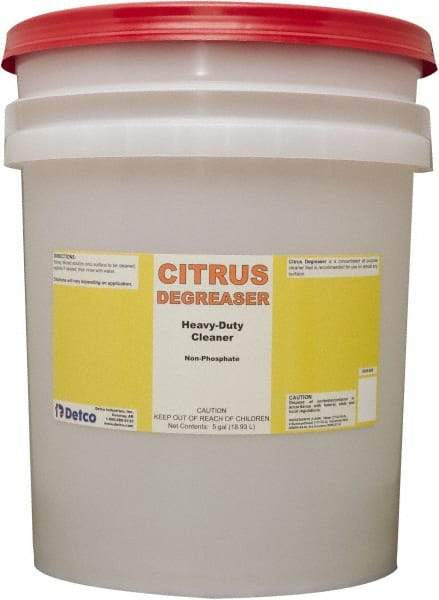 Detco - 5 Gal Bucket Cleaner/Degreaser - Liquid, Butyl-Based, Citrus - Americas Tooling