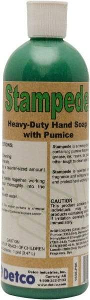 Detco - 16 oz Bottle Gel Hand Cleaner with Grit - Green, Almond Scent - Americas Tooling