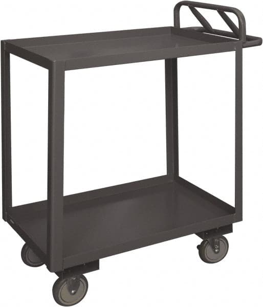 Durham - 1,200 Lb Capacity, 18" Wide x 36" Long x 37-5/8" High Service Cart - 2 Shelf, Steel, 2 Rigid/2 Swivel Casters - Americas Tooling