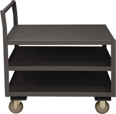 Durham - 1,200 Lb Capacity, 24-1/4" Wide x 39" Long x 37-1/2" High Service Cart - 3 Shelf, Steel, 2 Rigid/2 Swivel Casters - Americas Tooling