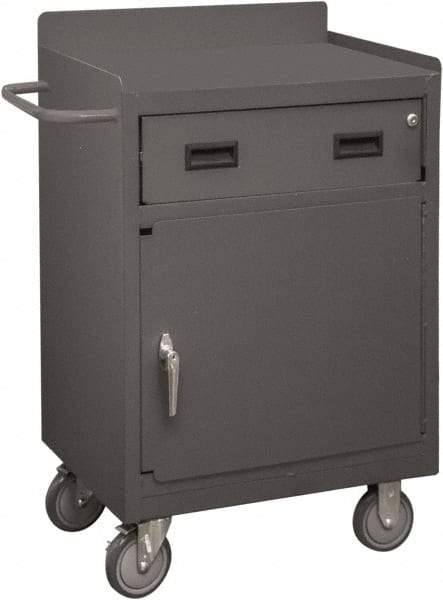 Durham - 1,200 Lb Capacity, 18" Wide x 24" Long x 39-3/4" High Mobile Cart - 1 Door, 1 Drawer, 1 Shelf, Steel, 2 Rigid/2 Swivel Casters - Americas Tooling