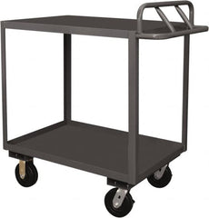 Durham - 3,600 Lb Capacity, 30" Wide x 60" Long x 30" High Service Cart - 2 Shelf, Steel, 2 Rigid/2 Swivel Casters - Americas Tooling