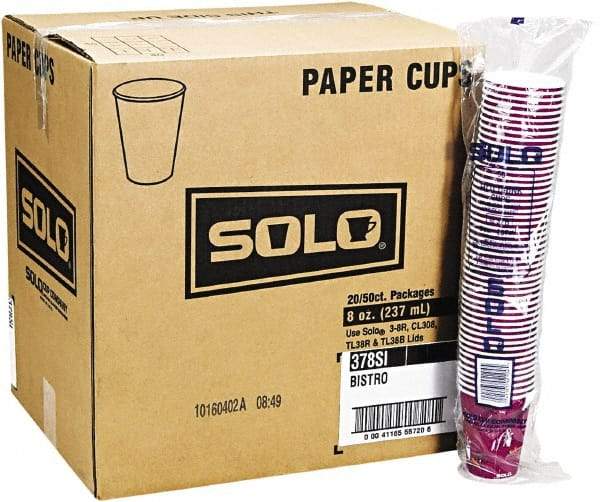 Solo - Bistro Design Hot Drink Cups, Paper, 10 oz, 1000/Carton - Maroon - Americas Tooling