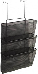 FELLOWES - 12-5/8" Wide x 8-1/4" Deep x 23-1/4" High, 3 Compartments, Wire Mesh Wall File - Black, 10" Compartment Width x 2-1/2" Compartment Depth x 12" Compartment Height - Americas Tooling