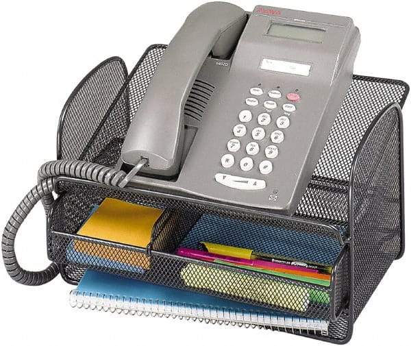 Safco - Black Desktop Telephone Stand - Steel, Mesh - Americas Tooling