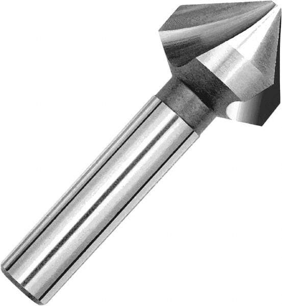 Magafor - 5.3mm Head Diam, 0.197" Shank Diam, 3 Flute 90° Cobalt Countersink - Uncoated, 1-3/4" OAL, Single End, Straight Shank, Right Hand Cut - Americas Tooling