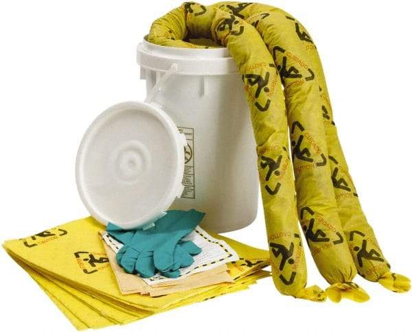 Brady SPC Sorbents - 10 Gal Capacity Chemical Spill Kit - 6.5 Gal Polyethylene Bucket - Americas Tooling