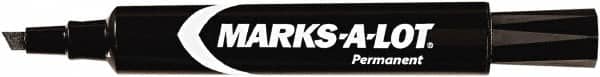 Marks-A-Lot - Black Permanent Marker - Chisel Tip, AP Nontoxic Ink - Americas Tooling