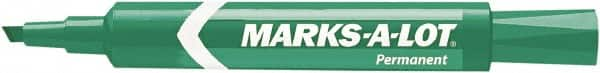 Marks-A-Lot - Green Permanent Marker - Chisel Tip, AP Nontoxic Ink - Americas Tooling