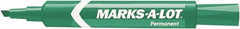 Marks-A-Lot - Green Permanent Marker - Chisel Tip, AP Nontoxic Ink - Americas Tooling