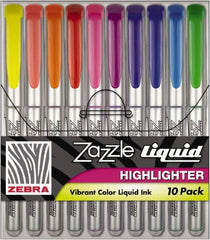 Zebra - Assorted Colors Highlighter - Chisel Tip, Water Base Ink - Americas Tooling