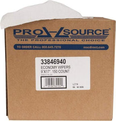 PRO-SOURCE - Dry General Purpose Wipes - Pop-Up, 17" x 9" Sheet Size, White - Americas Tooling