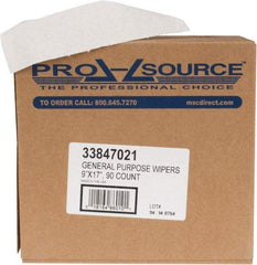 PRO-SOURCE - Dry General Purpose Wipes - Pop-Up, 17" x 9" Sheet Size, White - Americas Tooling