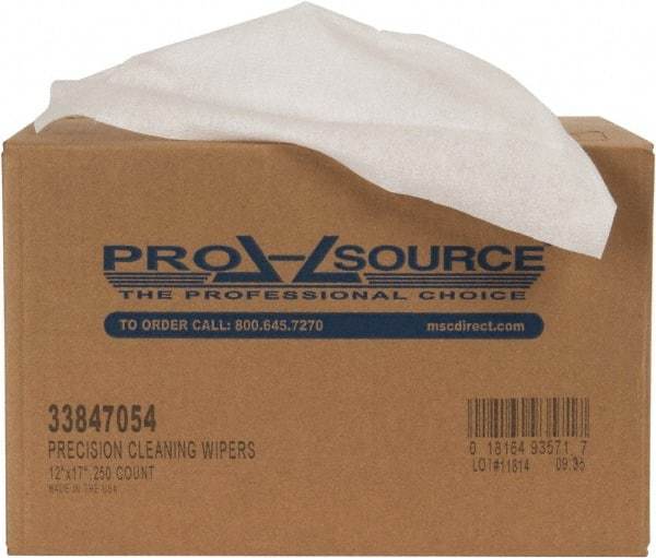 PRO-SOURCE - Dry Clean Room/Lab/Critical Task Wipes - Double Sided Box, 17" x 12" Sheet Size, White - Americas Tooling