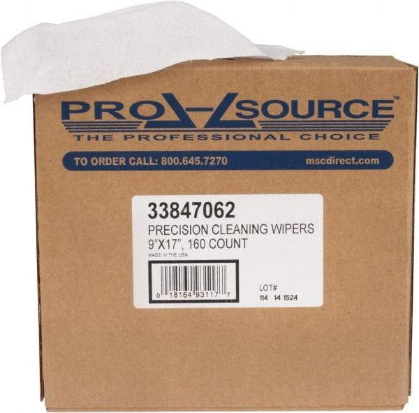 PRO-SOURCE - Dry Shop Towel/Industrial Wipes - Pop-Up, 17" x 9" Sheet Size, White - Americas Tooling