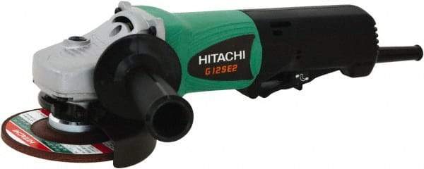 Hitachi - 4-1/2" Wheel Diam, 10,000 RPM, Corded Angle & Disc Grinder - 5/8-11 Spindle, 120 Volts, 9.5 Amps - Americas Tooling