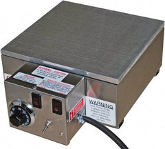 Valad Electric Heating - 12" Long x 12 Wide x 6" High, 110/120 Volt Hot Plate - 100 to 550°F, 1 Burner, Aluminum Plate, 1500 Watt, 13.6 Amps, 304 Stainless Steel Base - Americas Tooling