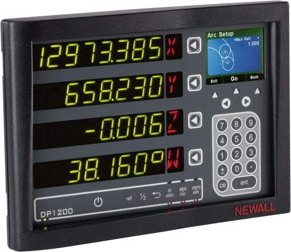 Newall - 3 Axes, Milling, Turning, Grinding & Lathe Compatible DRO Counter - LED Display, Programmable Memory - Americas Tooling