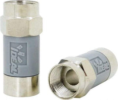 Ideal - Straight, F Type Compression Coaxial Connector - Compatible with RG6, Gray Housing - Americas Tooling