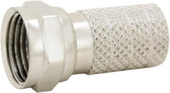 Ideal - Straight, F Type Twist On Coaxial Connector - Compatible with RG6, Brass Contact, Brass Body - Americas Tooling