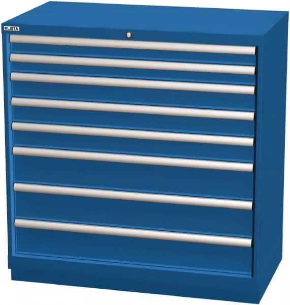 LISTA - 8 Drawer, Modular Storage Cabinet - Steel, 40-1/4" Wide x 22-1/2" Deep x 41-3/4" High, Blue - Americas Tooling