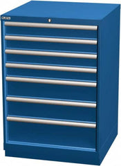 LISTA - 7 Drawer, Modular Storage Cabinet - Steel, 28-1/4" Wide x 28-1/2" Deep x 41-3/4" High, Blue - Americas Tooling