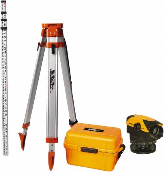 Johnson Level & Tool - 26x Magnification, 2.62 to 350 Ft. Measuring Range, Automatic Optical Level Kit - Accuracy 1/16 Inch at 200 Ft., Kit Includes Tripod, 13 Grade Rod, Hard Shell Carrying Case - Americas Tooling