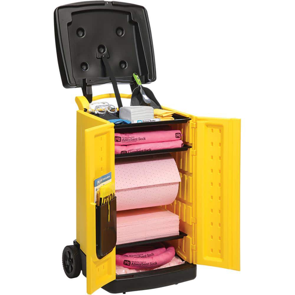 Spill Kits; Kit Type: Chemical & Hazardous Material Spill Kit; Container Type: Cart; Absorption Capacity: 47.7 gal; Color: Hi-Vis Yellow; Portable: Yes; Capacity per Kit (Gal.): 47.7 gal