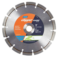 Wet & Dry Cut Saw Blade: 7″ Dia, 7/8 & 5/8″ Arbor Hole, 0.25″ Kerf Width, 14 Teeth High Speed Steel Teeth, Use on Masonry, Standard Arbor