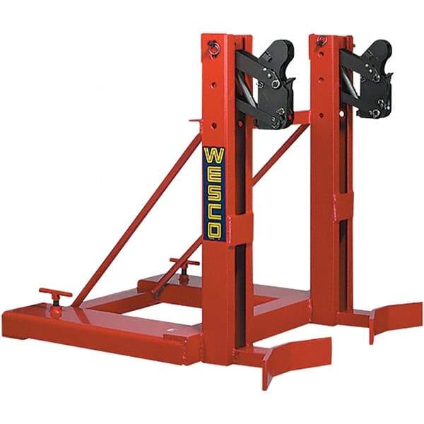 Wesco Industrial Products - 1,000 Lb Load Capacity, 16, 30, 55 & 85 Gal Drum Grab - 33-1/4" Wide x 34" High, Steel Wheels - Americas Tooling