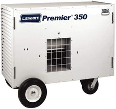 LB White - 350,000 BTU Rating, Two Stage Ductable Unit Heater - 9,000 Sq Ft Max Heating Area, 500 Gal Tank Capacity, Fuel with Propane - Americas Tooling