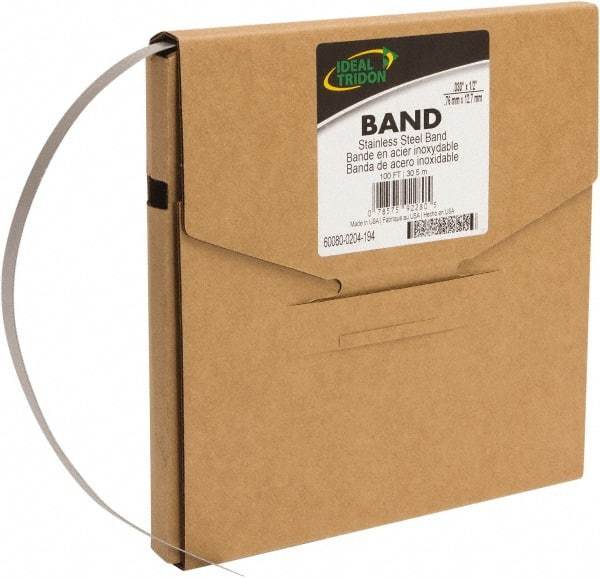 IDEAL TRIDON - Stainless Steel Banding Strap Roll - 3/4" Wide x 0.02" Thick - Americas Tooling