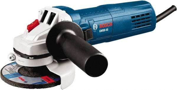 Bosch - 4-1/2" Wheel Diam, 11,000 RPM, Corded Angle & Disc Grinder - 5/8-11 Spindle, 120 Volts, 8.8 Amps - Americas Tooling