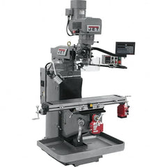 Jet - 9" Table Width x 49" Table Length, Electronic Variable Speed Control, 3 Phase Knee Milling Machine - 3 hp - Americas Tooling