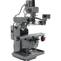 Jet - 10" Table Width x 50" Table Length, Electronic Variable Speed Control, 3 Phase Knee Milling Machine - 3 hp - Americas Tooling