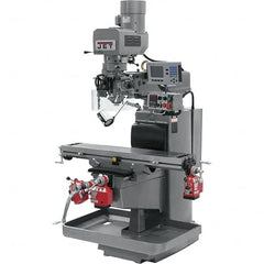 Jet - 10" Table Width x 50" Table Length, Electronic Variable Speed Control, 3 Phase Knee Milling Machine - 3 hp - Americas Tooling