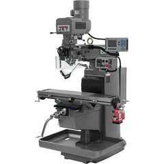 Jet - 10" Table Width x 50" Table Length, Electronic Variable Speed Control, 3 Phase Knee Milling Machine - 3 hp - Americas Tooling