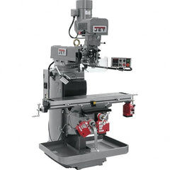 Jet - 10" Table Width x 50" Table Length, Electronic Variable Speed Control, 3 Phase Knee Milling Machine - 3 hp - Americas Tooling