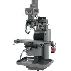 Jet - 10" Table Width x 50" Table Length, Electronic Variable Speed Control, 3 Phase Knee Milling Machine - 3 hp - Americas Tooling