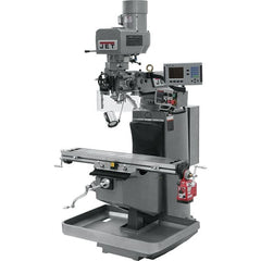 Jet - 9" Table Width x 49" Table Length, Electronic Variable Speed Control, 3 Phase Knee Milling Machine - 3 hp - Americas Tooling