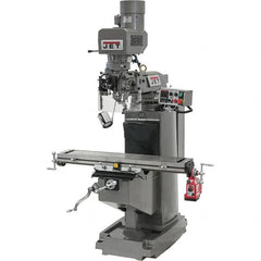 Jet - 10" Table Width x 50" Table Length, Electronic Variable Speed Control, 3 Phase Knee Milling Machine - R8 Spindle Taper, 3 hp - Americas Tooling