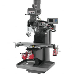 Jet - 9" Table Width x 49" Table Length, Electronic Variable Speed Control, 3 Phase Knee Milling Machine - 3 hp - Americas Tooling