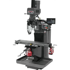 Jet - 9" Table Width x 49" Table Length, Electronic Variable Speed Control, 3 Phase Knee Milling Machine - 3 hp - Americas Tooling